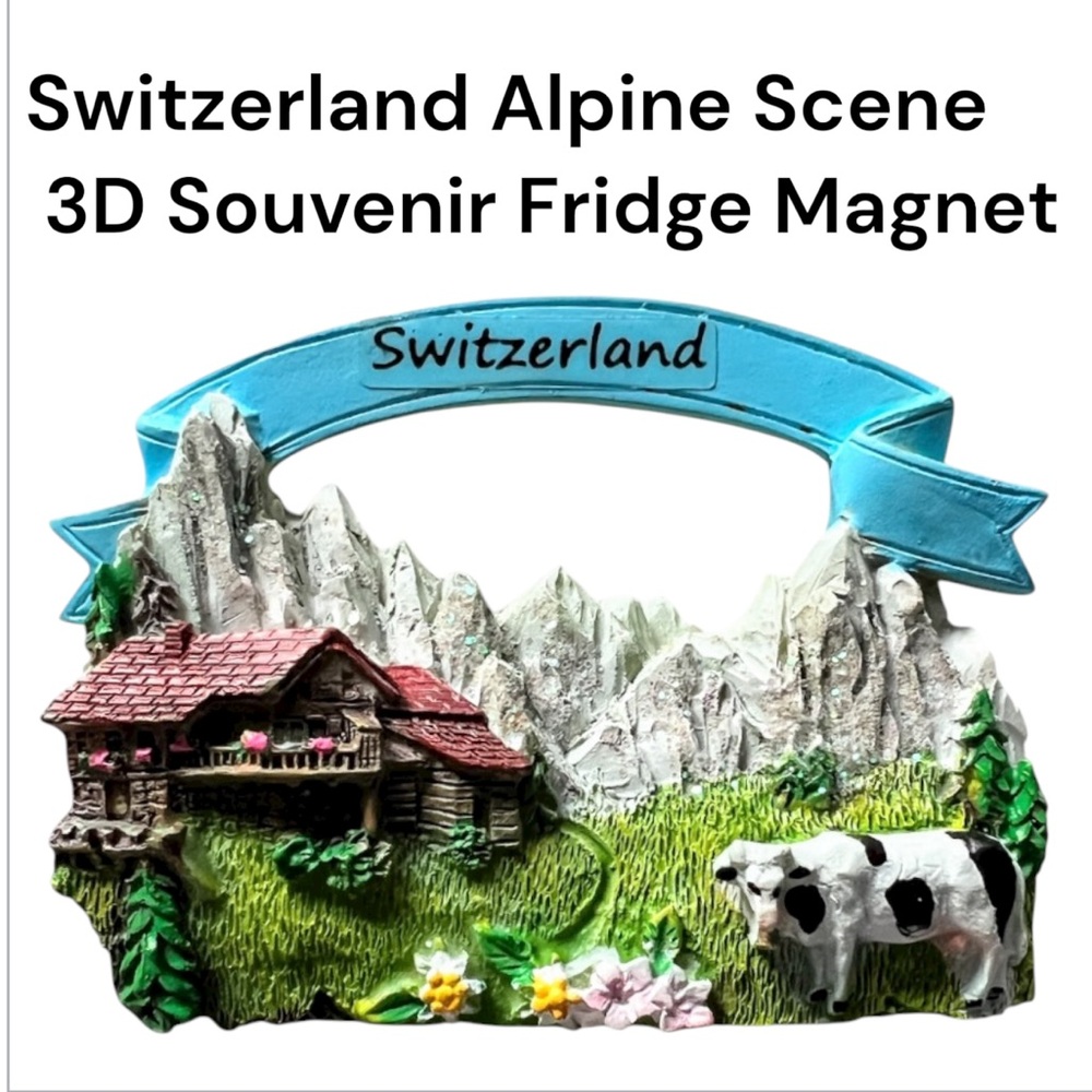 Switzerland Alpine Scene Fridge Magnet